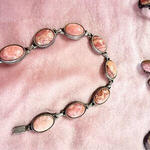 Handmade Sterling Silver Rhodochrosite Bracelet – Artisan Multi-Stone